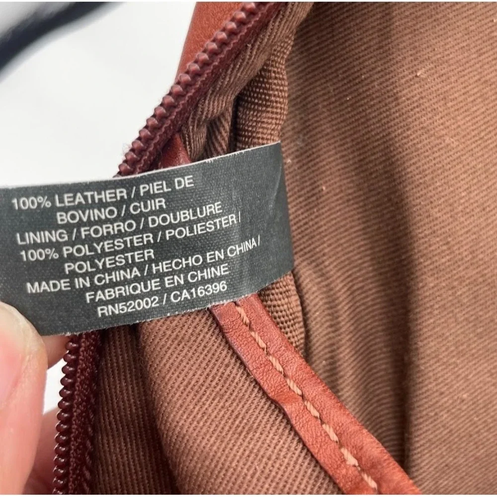 Liz Claiborne Brown Genuine Leather Laptop Briefcase Work Tote Bag